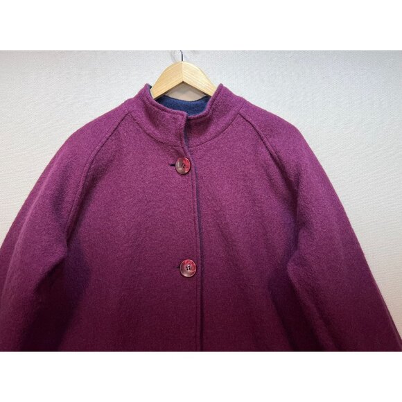 Norm Thompson Women's Button Front Wool Short Coat Long Sleeve Size 1X Fuchsia - Picture 4 of 11